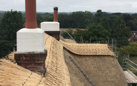 Finishing a ridge on a re-thatch